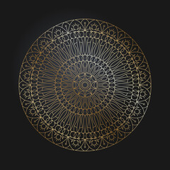Round gold ornament. It can be used for decorating of wedding invitations, greeting cards, decoration for clothes.