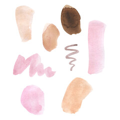 watercolor make up clipart beauty cosmetics clip art fashion illustration makeup brushes mascara lipstick palette african american women