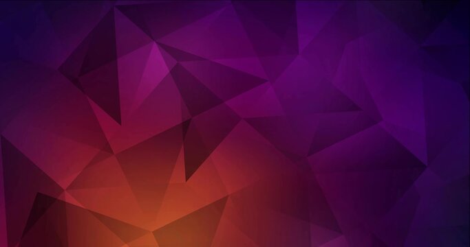 4K looping dark pink, yellow polygonal abstract footage. Shining colorful animation in simple style. Slideshow for web sites. 4096 x 2160, 30 fps. Codec Photo JPEG.