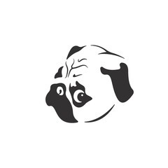 Vector of pug dog face design on white background. Easy editable layered vector illustration. Pet. Animals.