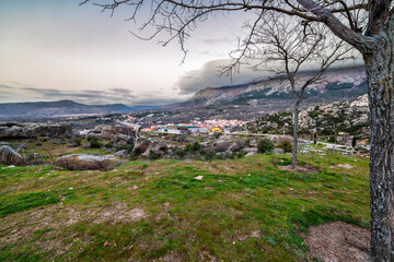 Valdemanco y pico Mondalindo al amanecer. Madrid. España. Europa.