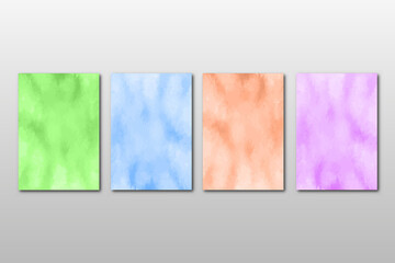 Set of creative hand painted abstract watercolor arts background.