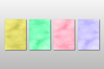 Set of creative minimalist hand painted. abstract watercolor arts background. curve lines shape set of tow