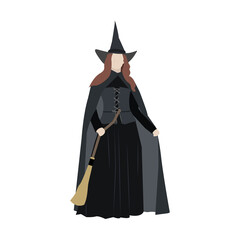Fototapeta na wymiar Flat character witch vector graphics
