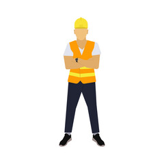 Flat character worker vector graphics