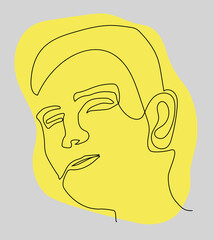Vector line art man portrait. For decoration, icons, avatars, ads, web-design, etc