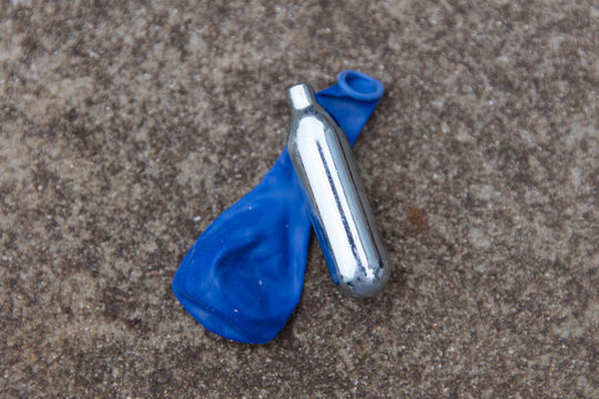 Nitrous oxide metal bulbs or laughing gas recreational drug use