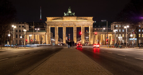 Brandenburg gate at night, Berlin, Germany