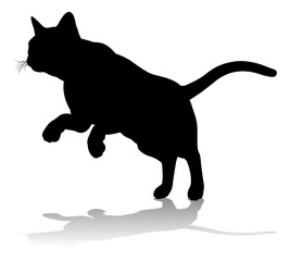 A silhouette cat pet animal detailed graphic