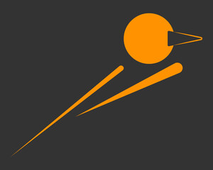 Minimalistic bird logo design in orange color