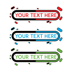 banner set, text box, title box, speech text, speech title, frame text, frame title, text border, title border