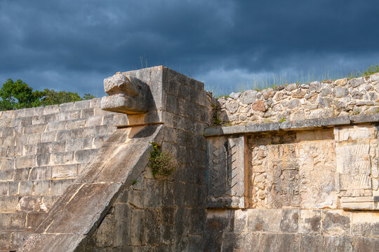 Tumba del Chac-mool (Tomb of the Chac Mool) at Chichen Itza archaeological site in Yucatan, Mexico. Chichen Itza is a UNESCO World Heritage Site.