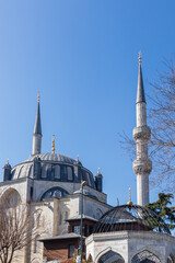 Fototapeta na wymiar Uskudar Valide-i Cedid Mosque and its architectural structure