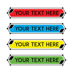 banner set, text box, title box, speech text, speech title, frame text, frame title, text border, title border