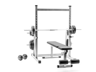 Workout weight bench on white
