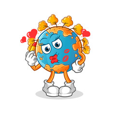 autumn earth make up mascot. cartoon vector