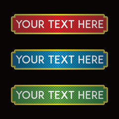 banner set, text box, title box, speech text, speech title, frame text, frame title, text border, title border