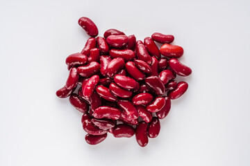 canned red kidney beans on a white acrylic background