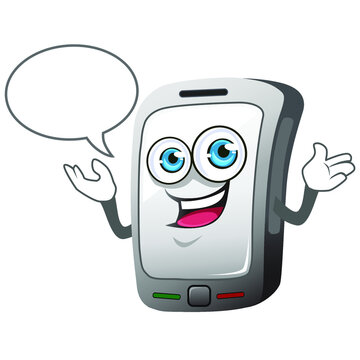 smartphone mascot cartoon in vector