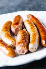 plate of assorted grilled sausage