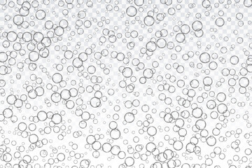 Air bubbles, oxygen, champagne crystal clear, isolated on a transparent background of modern design. Vector illustration of EPS 10. © Yuriy