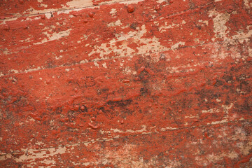 Background of a trunk and a worn out old wooden table. 