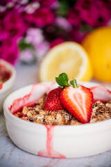 Muesli with strawberries