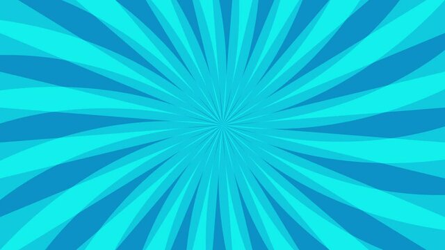 Minimal seamless motion graphic loop animation background with blue rays in retro pop art style