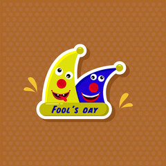 vector design. Illustration Of Celebrating April Fools' Day. jester hat concept with funny face