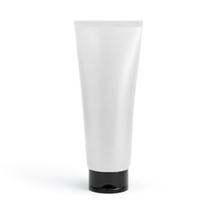 Plastic cosmetic tube for cream or gel mockup isolated on white background. 3d render