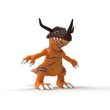 digimon toy on white background