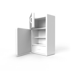 cupboard on white background