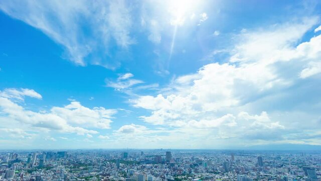 東京　大空タイムラプス　夏空