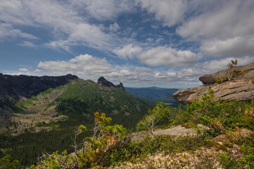 Russia. South of the Krasnoyarsk territory, Eastern Sayans. All the passes of the natural mountain Park 