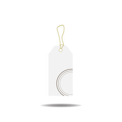 Label tag paper white blank isolated on white background.
