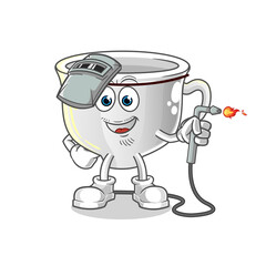cup welder mascot. cartoon vector