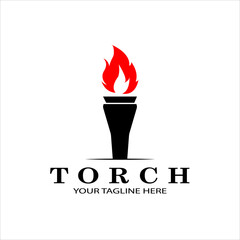 torch vintage logo vector illustration simple design