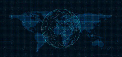 Global Network Security,Technology and connection Concept background design.vector illustration.