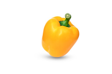 Fresh yellow bell pepper on white background
