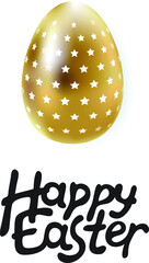 Easter egg with lettering. Happy easter handwritten