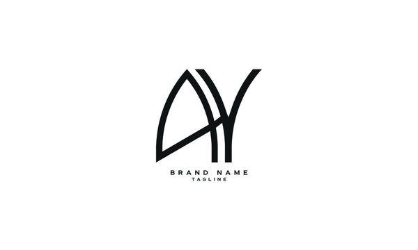 AY, YA, AV, VA, Abstract initial monogram letter alphabet logo design