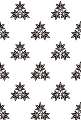 平安有職文様_三楓（みつかえで）_壁紙・白黒