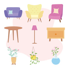 Home furniture illustration