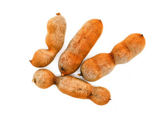 Sweet tamarind on white background.