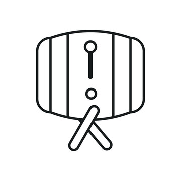 adhan caller drum vector set icon, simple pictogram illustration