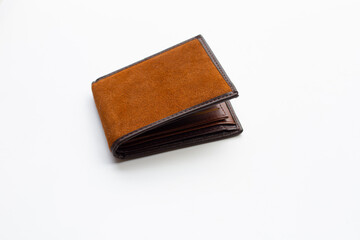 Brown wallet isolated on white
