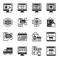 Online Shopping Icons  Vector  Illustration, Sale, Business, Payment, Delivery, Online Shop