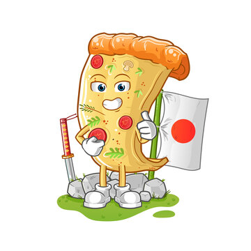 pizza japanese vector. cartoon character