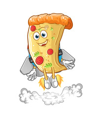 pizza with jetpack mascot. cartoon vector