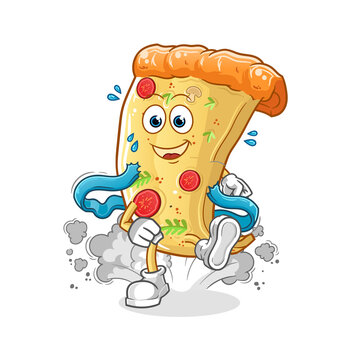 pizza runner character. cartoon mascot vector